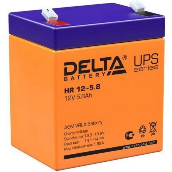 Аккумулятор для ИБП DELTA HR1258 12 В 5.8 Ач