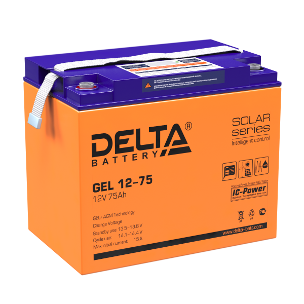 Аккумулятор для ИБП Delta Battery GEL 12-75 12 В 75 Ач