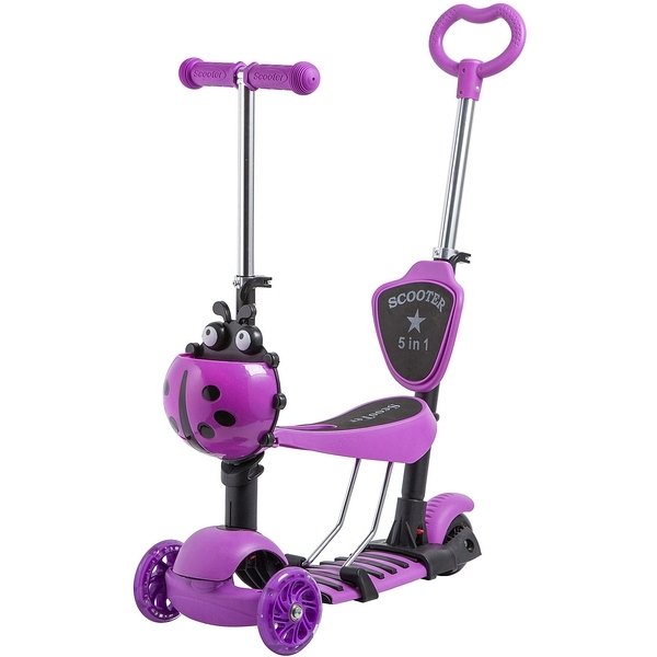 Детский самокат NOVATRACK Disco-Kids Saddle PRO фиолетовый