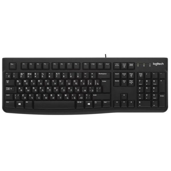 Клавиатура проводная Logitech K120 USB, мембранная, черный, 920-002508