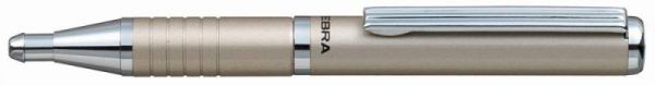 Шариковая ручка ZEBRA SLIDE (BP115-SV) авт. телескопич. корпус шампань синие чернила подар. коробка