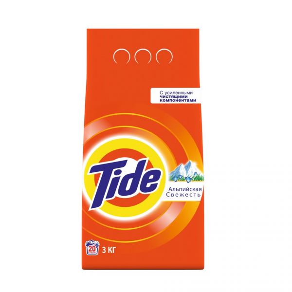 Стиральный порошок Tide Альпийская свежесть , для белого белья, автомат, 3 кг